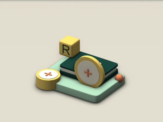 An illustrated guidebook, letter block and symbolic tokens: an introduction to Roblox’s virtual currency.