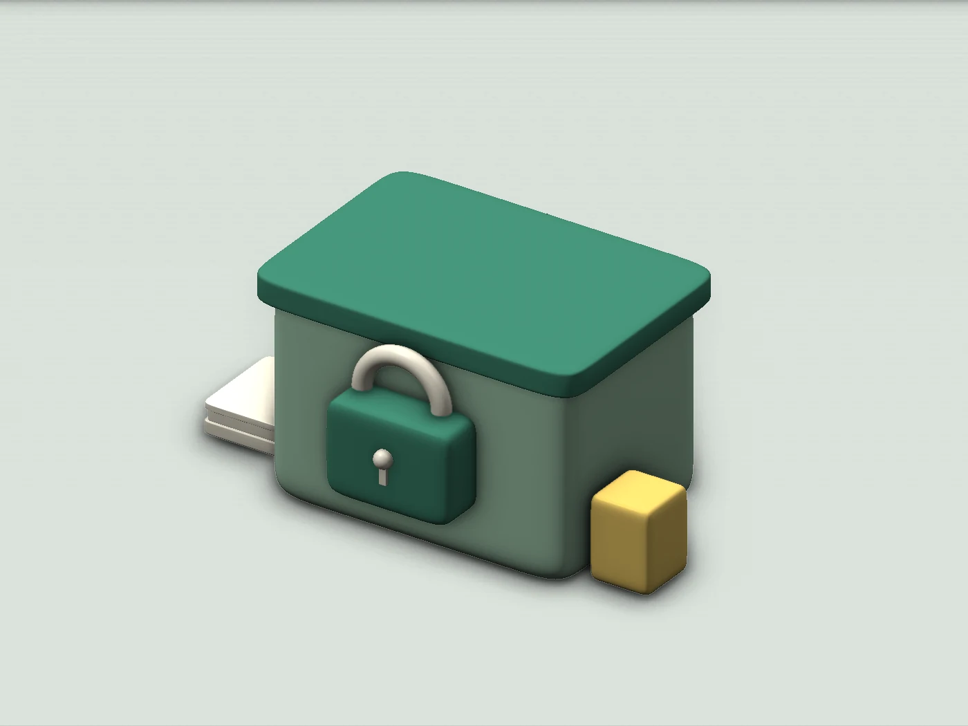 A closed storage box with a padlock, illustrating the privacy of personal information.